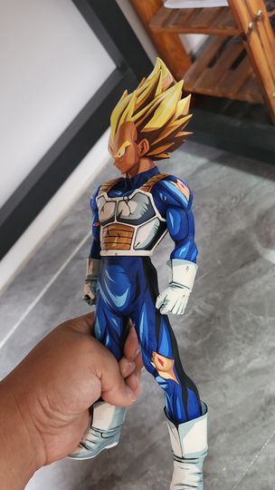 2d comic color dragonball figure repaint-vegeta- With floor - Lyk Repaint