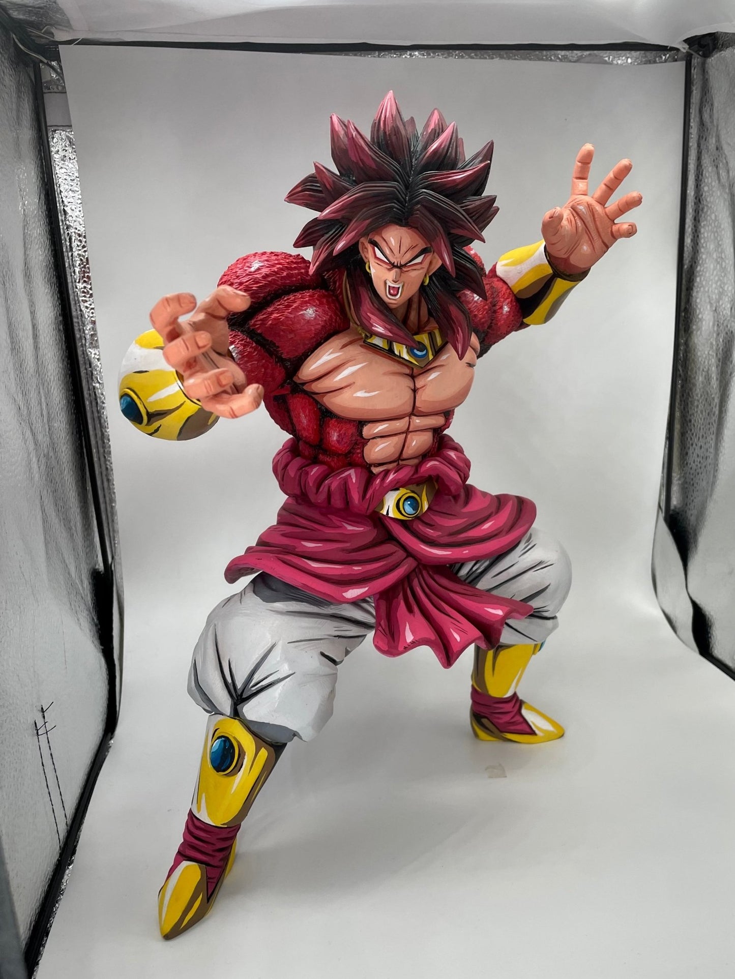 Broly figure repainted in 2D comic color-red-dragonball - Lyk Repaint