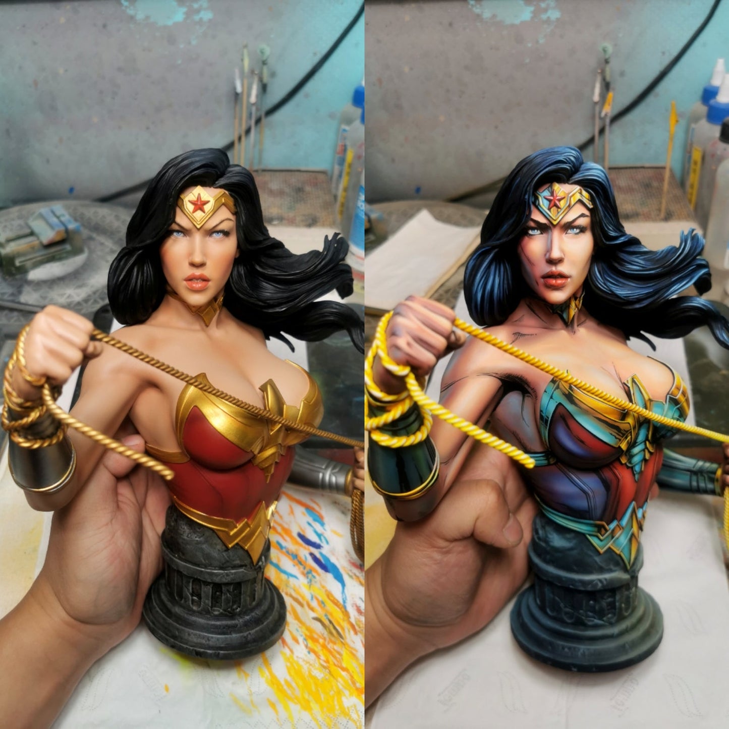 2d comic color comic dc figure repaint - wonder woman - Lyk Repaint