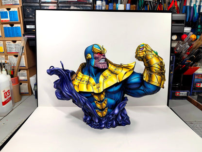 2d comic color comic marvel figure repaint - Thanos - half body - Lyk Repaint