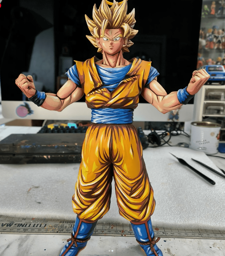 Dragon Ball Anime Coating Comic Color Effect Figure Goku Super Saiyan - Lyk Repaint