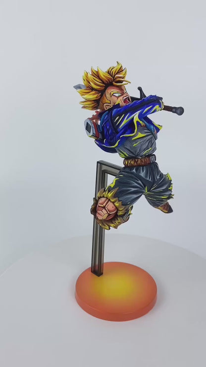 2d comic color dragon ball Figure repaint-Trunks- jumping knife