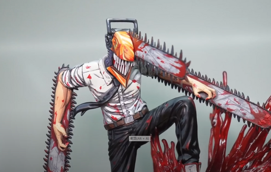 Repaint 2D comic color Chainsaw man statue-Denji-lykrepaint