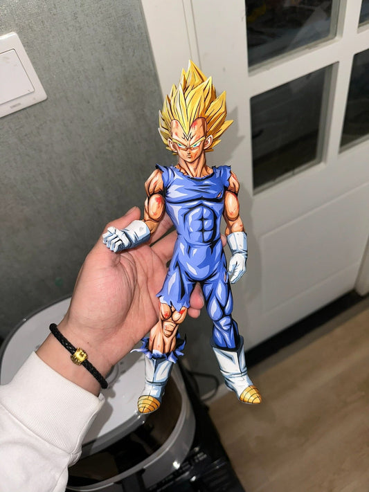 2d comic color dragon ball figure repaint-vegeta-Majin - Lyk Repaint