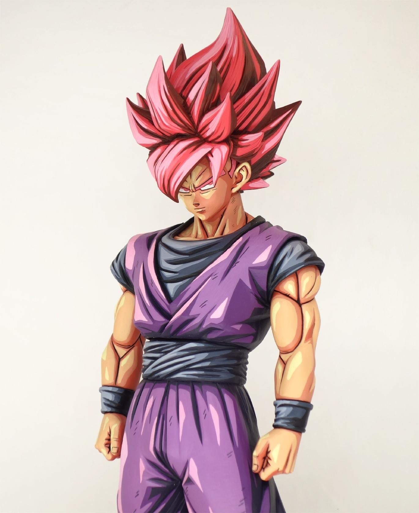 2D Painting 2D DRAGONBALL figure repaint Pink Goku - paintingmodel