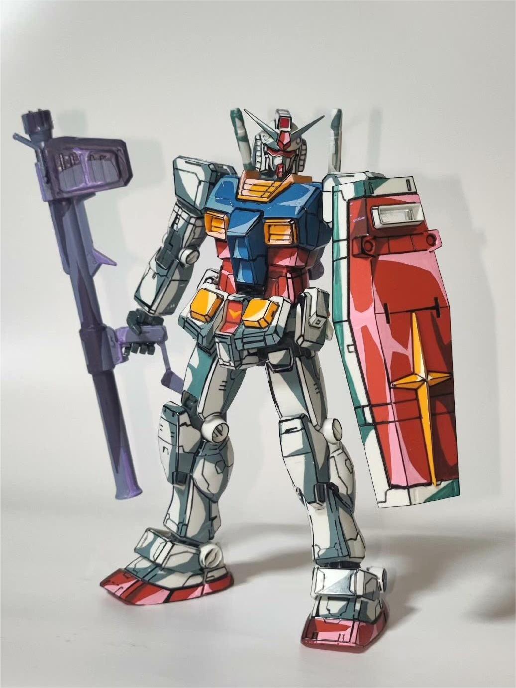 Gundam Anime coating Comic color effect Figure model standing - paintingmodel